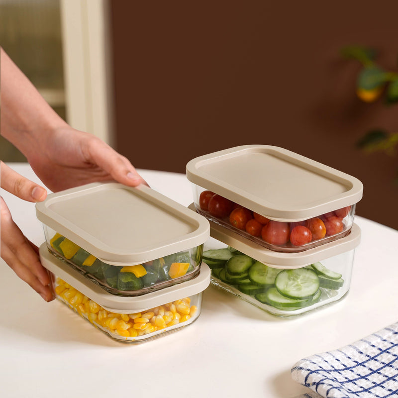 Groovo Multipurpose Storage Container Set Of 4 M 520ml L 750ml