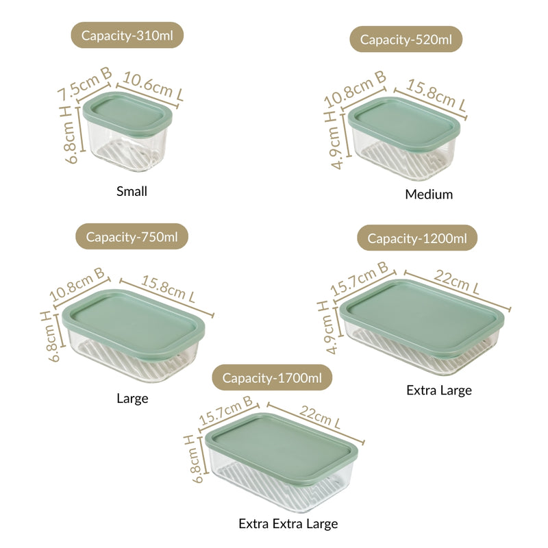 Groovo Stack On Airtight Storage Container Set Of 7