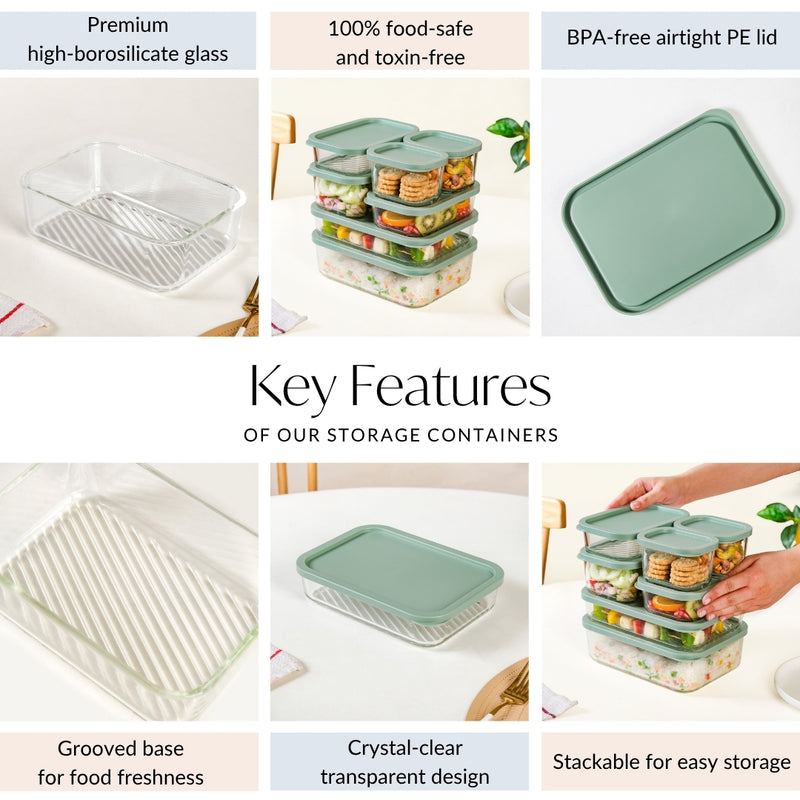 Groovo Stack On Airtight Storage Container Set Of 7