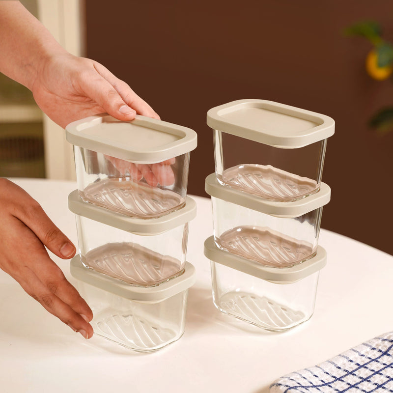 Groovo Stackable Food Storage Container Set Of 6 310ml