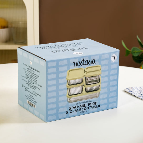 Groovo Stackable Storage Container Set Of 6