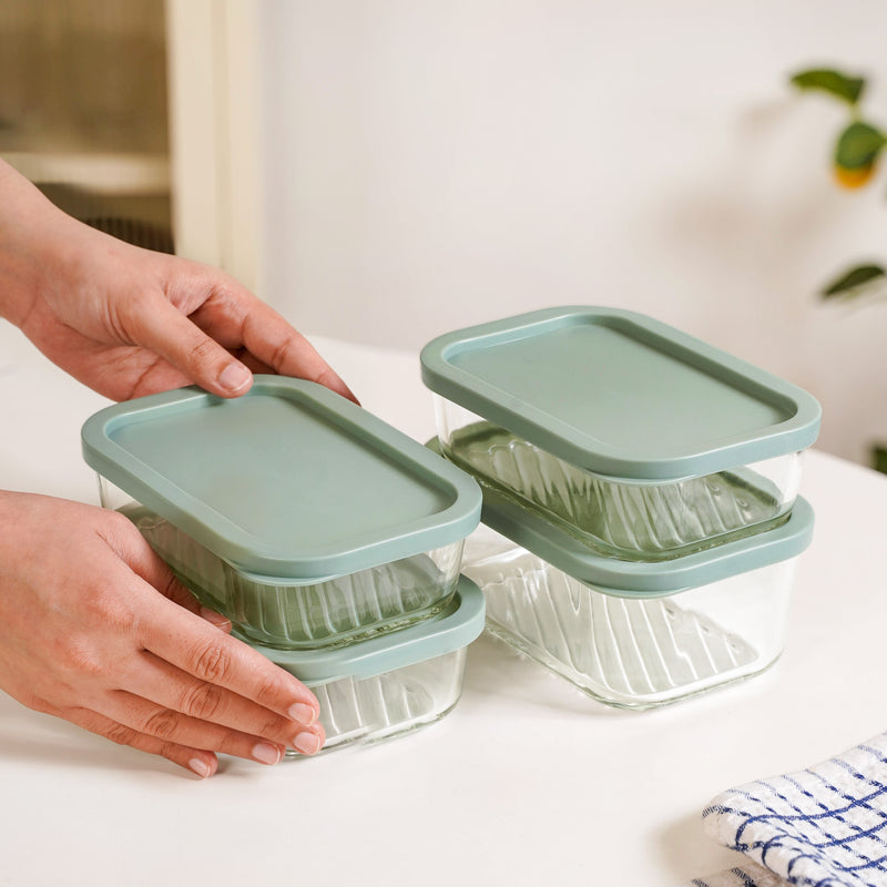 Groovo Storage Container Set Of 4 M 520ml L 750ml