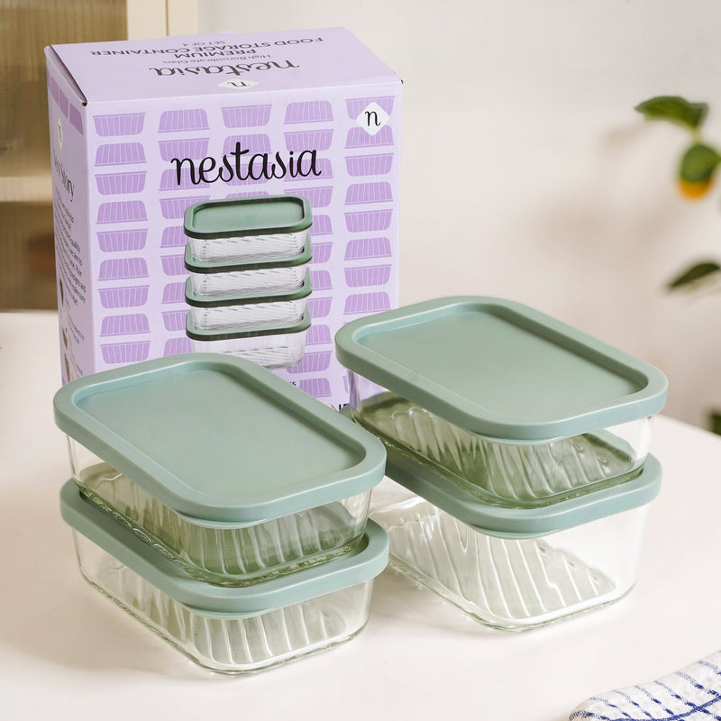 Groovo Storage Container Set Of 4 M 520ml L 750ml