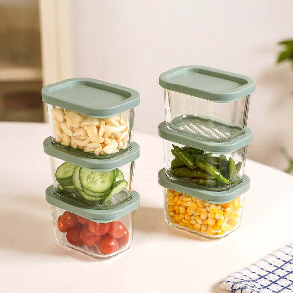 Groovo Transparent Food Storage Container Set Of 6 310ml