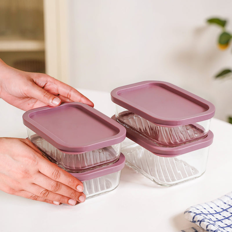 Groovo Food Container Set Of 4 M 520ml L 750ml