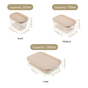 Groovo Food Storage Containers With Lid Set Of 5 310ml 750ml 1200ml Beige