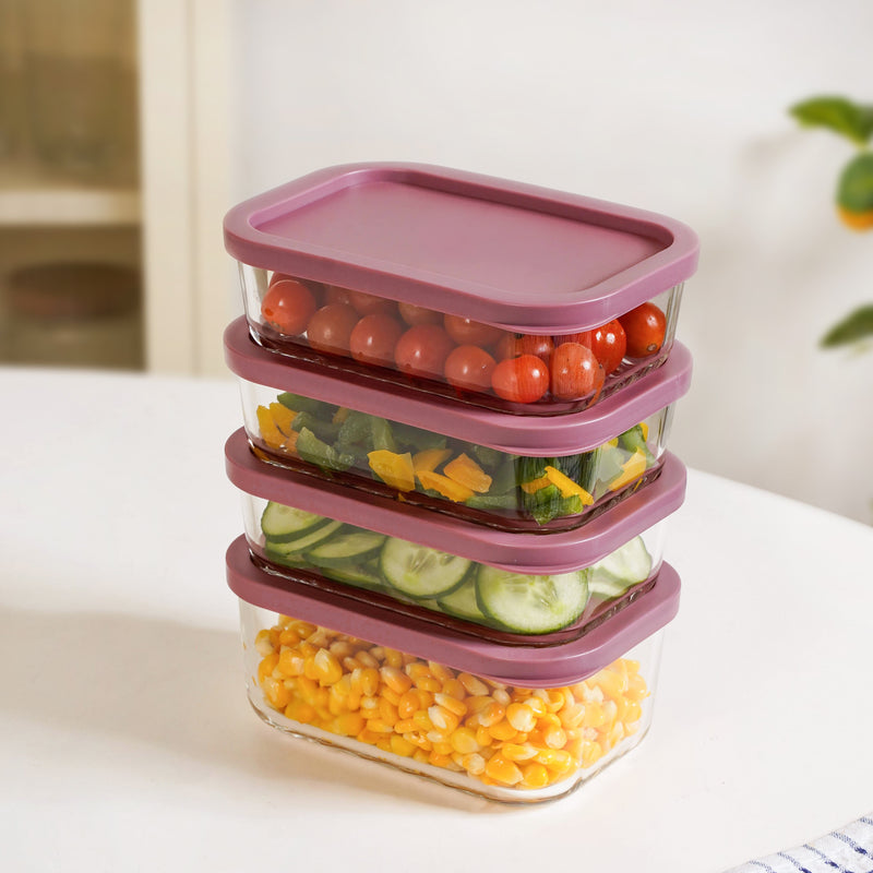 Groovo Food Container Set Of 4 M 520ml L 750ml