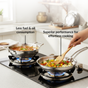 Triply Hammered Stainless Steel Cookware With Frying Pan And Kadai With Lid Set Of 2