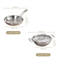 Triply Hammered Stainless Steel Cookware Set With Frying Pan And Kadai With Lid Set Of 2