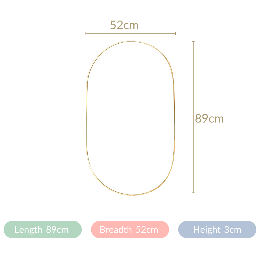 Living Room Oval Mirror Gold Large Online Premium Wall Mirror Nestasia   HSM145M20 3 