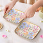 Peony Petals Snack Plates Set Of 2 In Gift Box