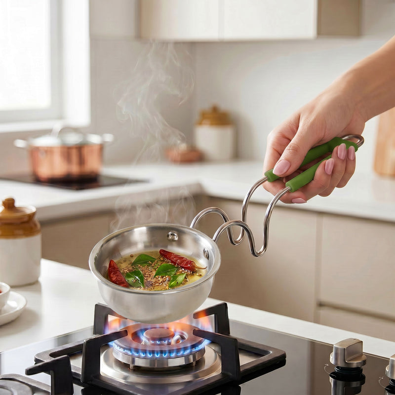 Induction Safe Triply Stainless Steel Tadka Pan 300ml