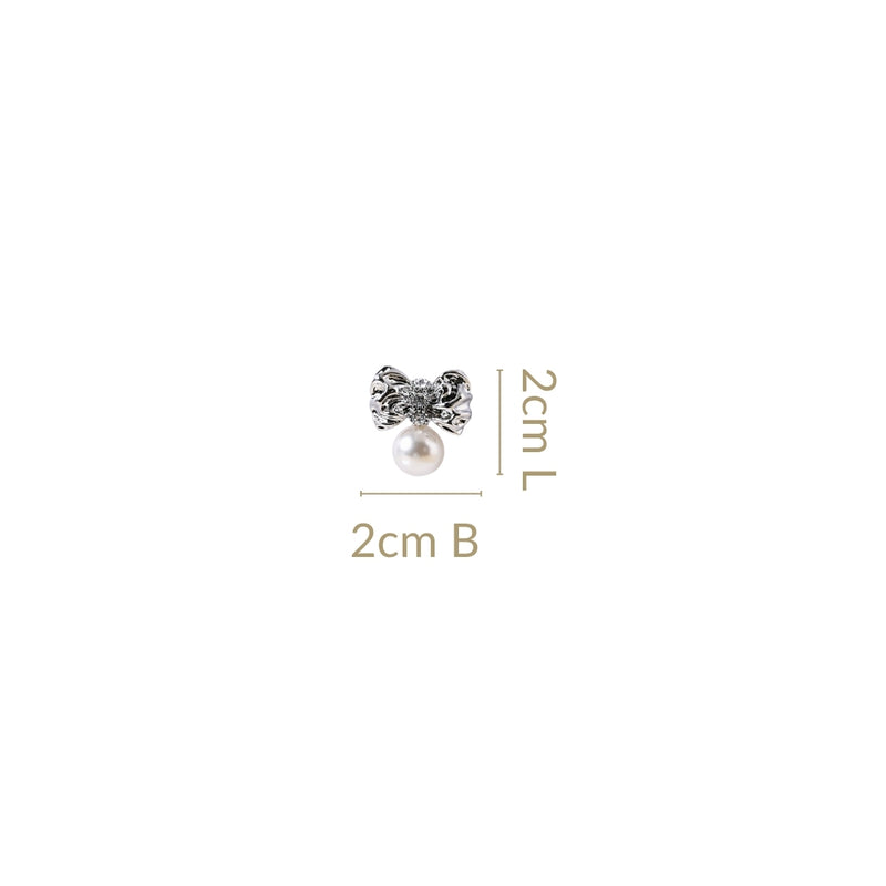 Hammered And Dainty Silver Bow Studs