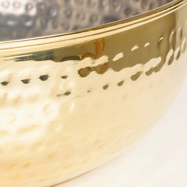 Hammered Pure Brass Kadhai With Glass Lid 4000ml
