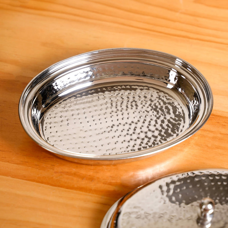 Hammered Stainless Steel Curry Dish Serveware