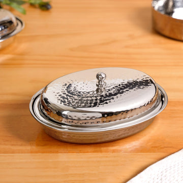 Hammered Stainless Steel Curry Dish Serveware