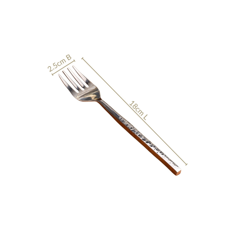 Hammered Stainless Steel Fork Set Of 6