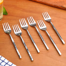 Hammered Stainless Steel Fork Set Of 6