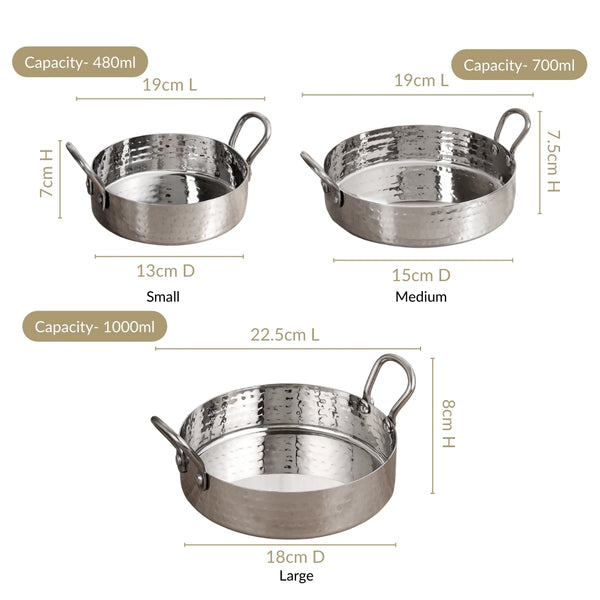 Nested Stainless Steel Round Serving Dish Set Of 3