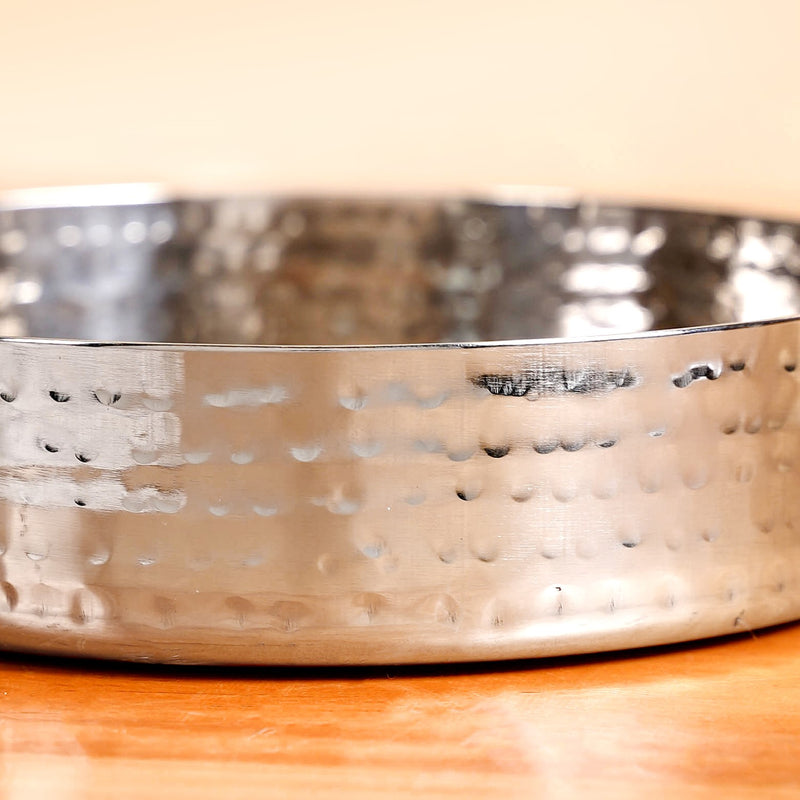 Hammered Stainless Steel Serving Kadai Set Of 3