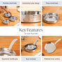 Hammered Stainless Steel Serving Pan With Handle Set Of 3