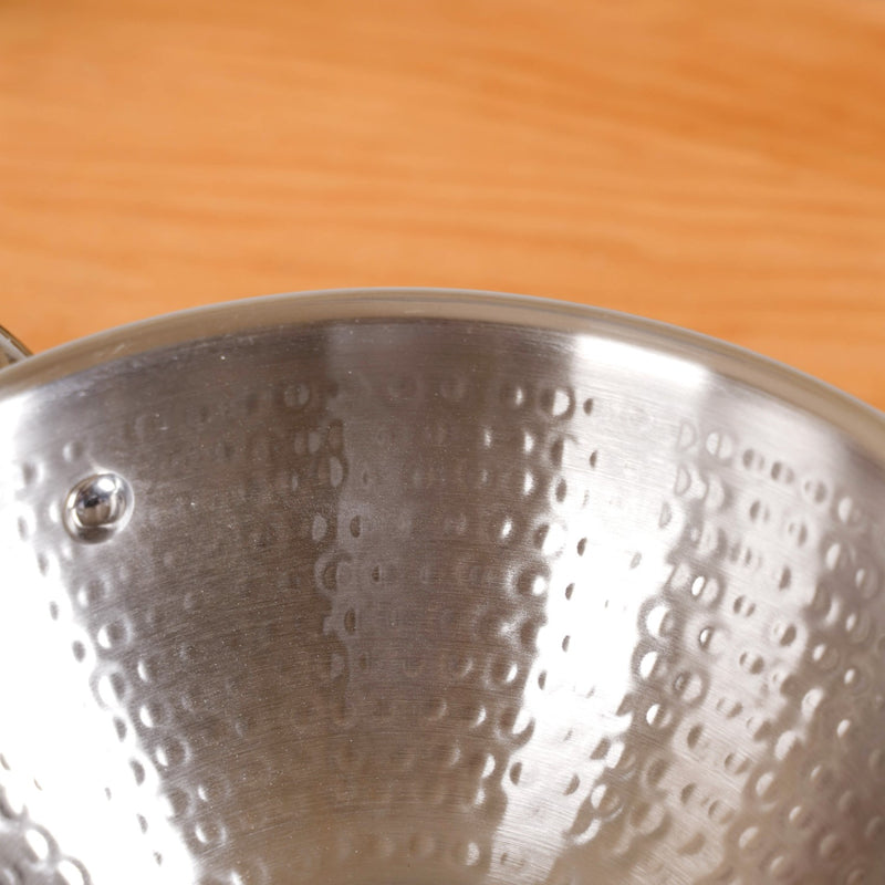 Hammered Stainless Steel Kadai With Lid 2250ml