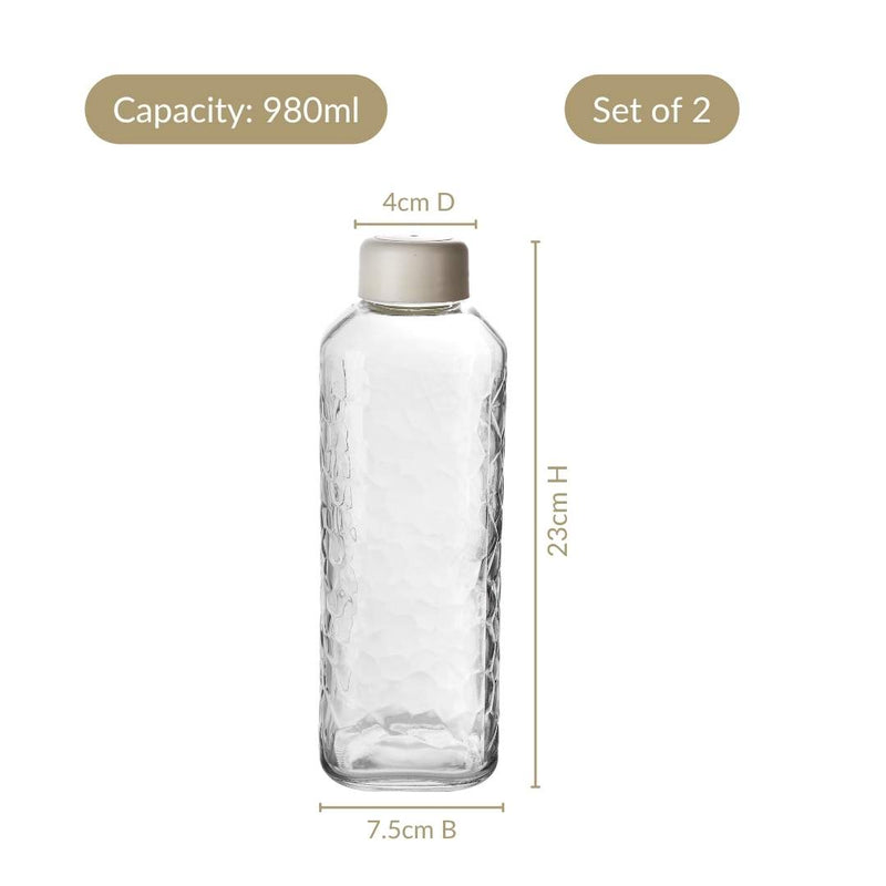 Leakproof Glass Bottle Set Of 2 980ml