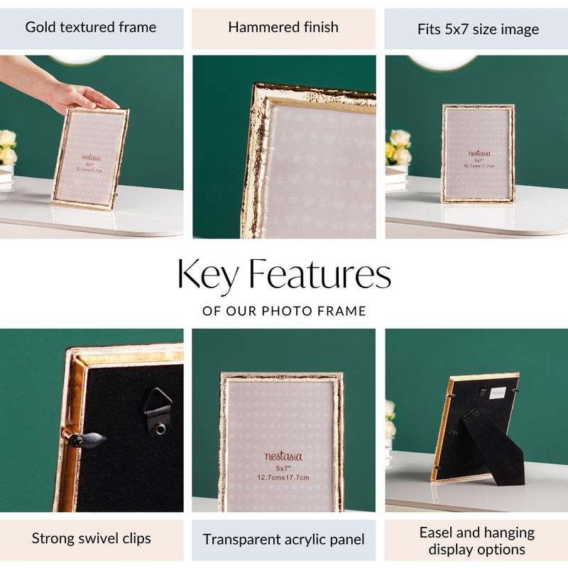 Hammered Desk Photo Frame