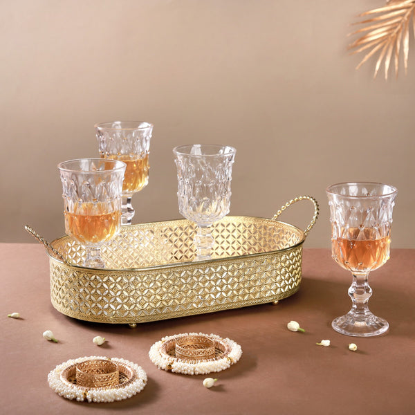 Celebrations Tray Glassware Gift Hamper Set Of 4