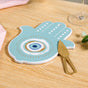 Hamsa Evil Eye Hand Cheese Board With Knife Set Of 2