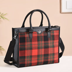 Plaid Checkered Handbag With Sling