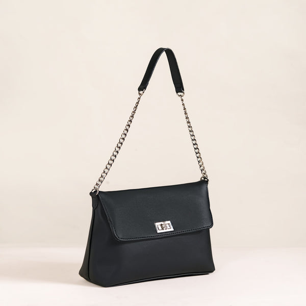 Sleek Black Shoulder Bag For Women