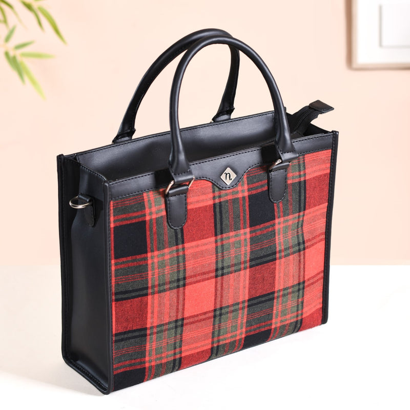 Plaid Checkered Handbag With Sling