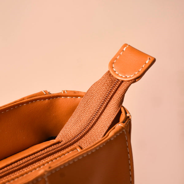 Vegan Leather Handbag Brown