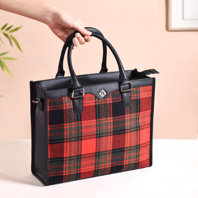 Plaid Checkered Handbag With Sling