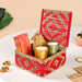 Handcrafted Festive Basket Gold And Red