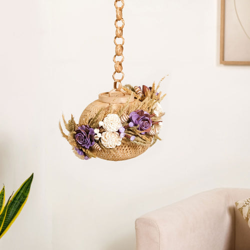 Handmade Floral Lantern Purple