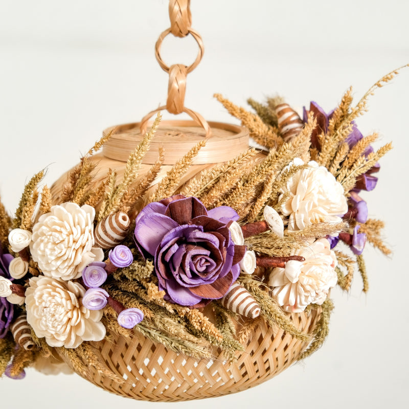 Handmade Floral Lantern Purple