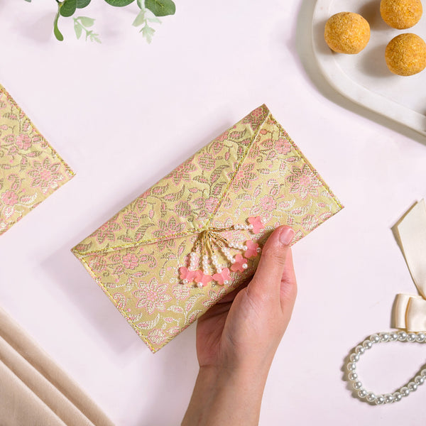 Handmade Jacquard Set Of 6 Envelopes For Shagun