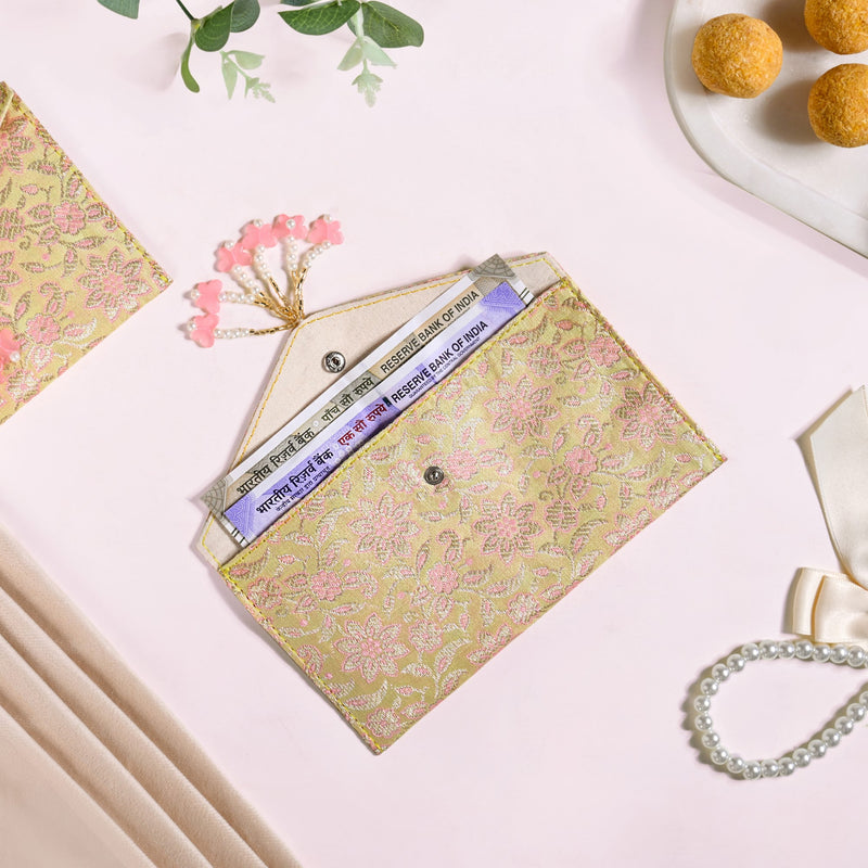 Handmade Jacquard Fabric Set Of 6 Envelopes