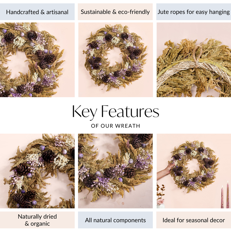 Handmade Lavender Haze Holiday Wreath