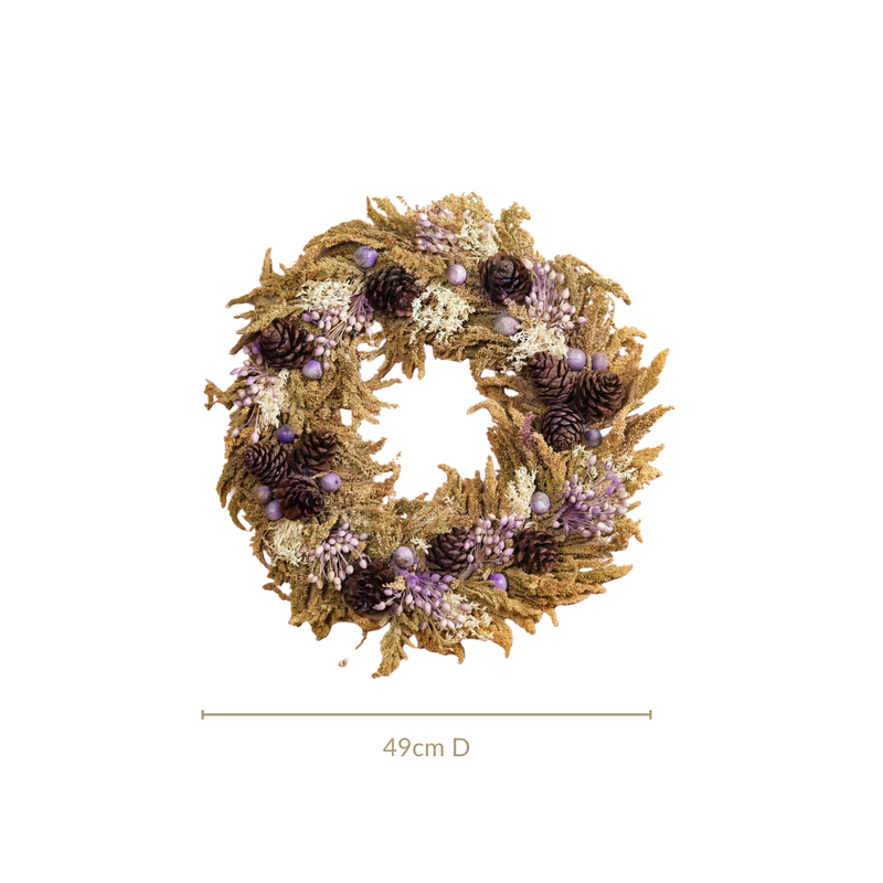 Handmade Lavender Haze Holiday Wreath