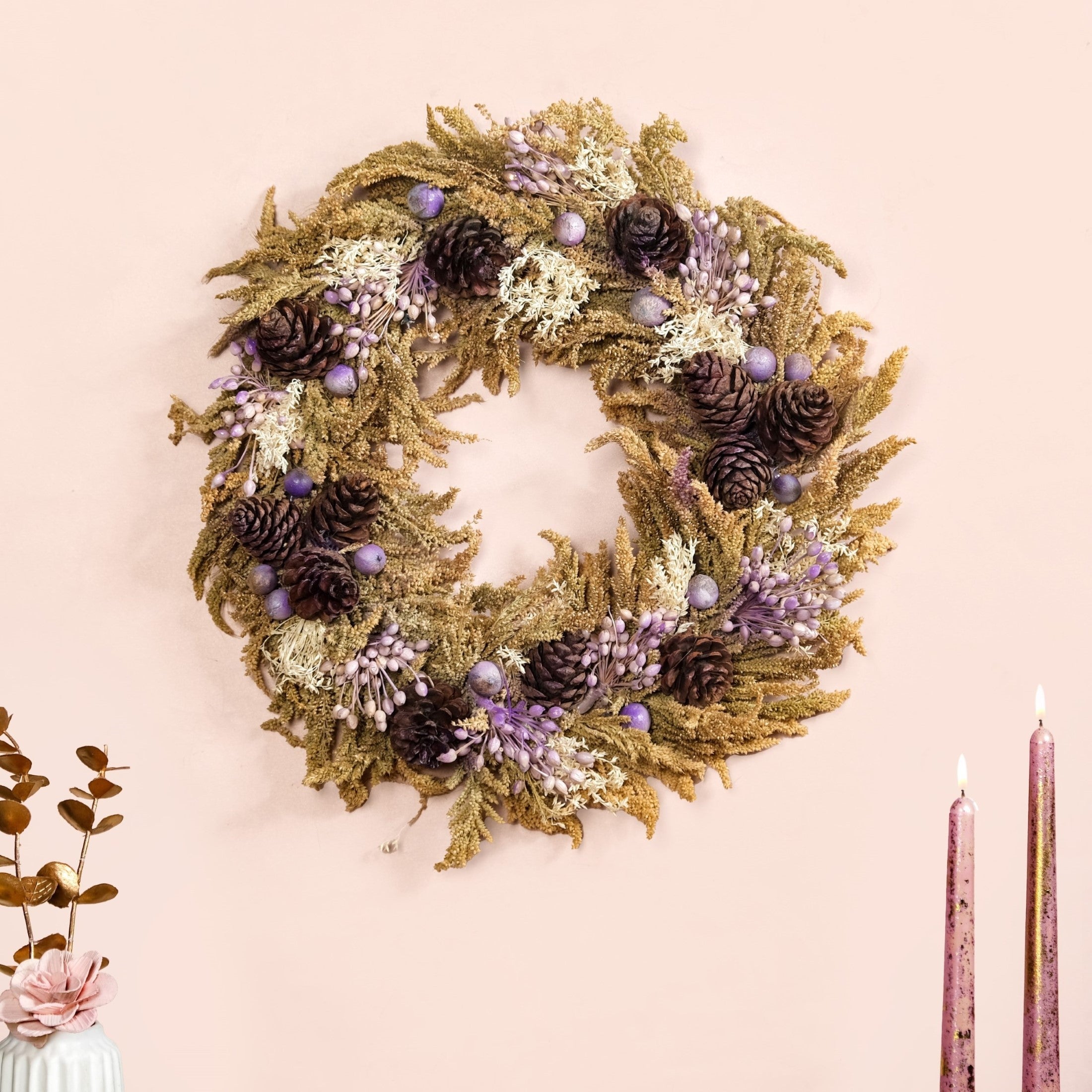 Handmade Dried Flowers Wreath Lavender