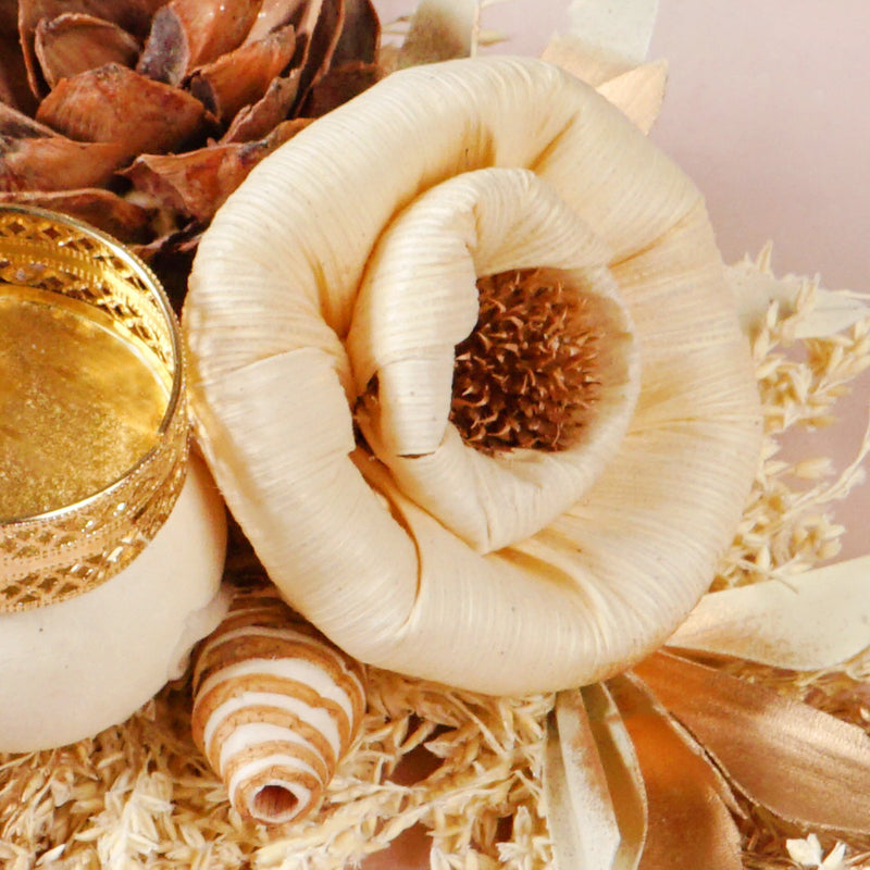 Handmade Organic Tealight Candle Holder Brown Set Of 4