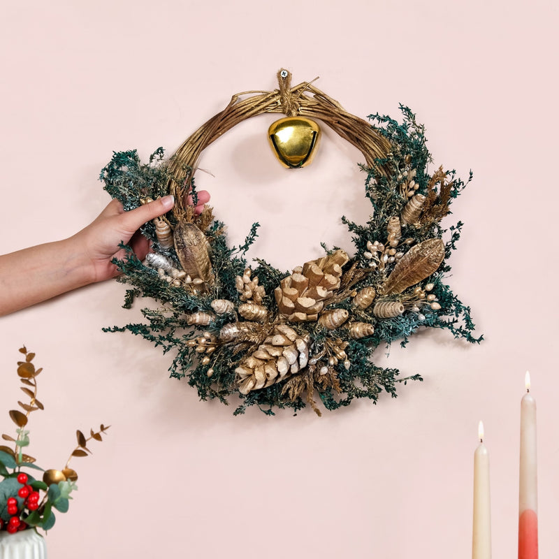 Handmade Sustainable Wreath With Jingle Bell