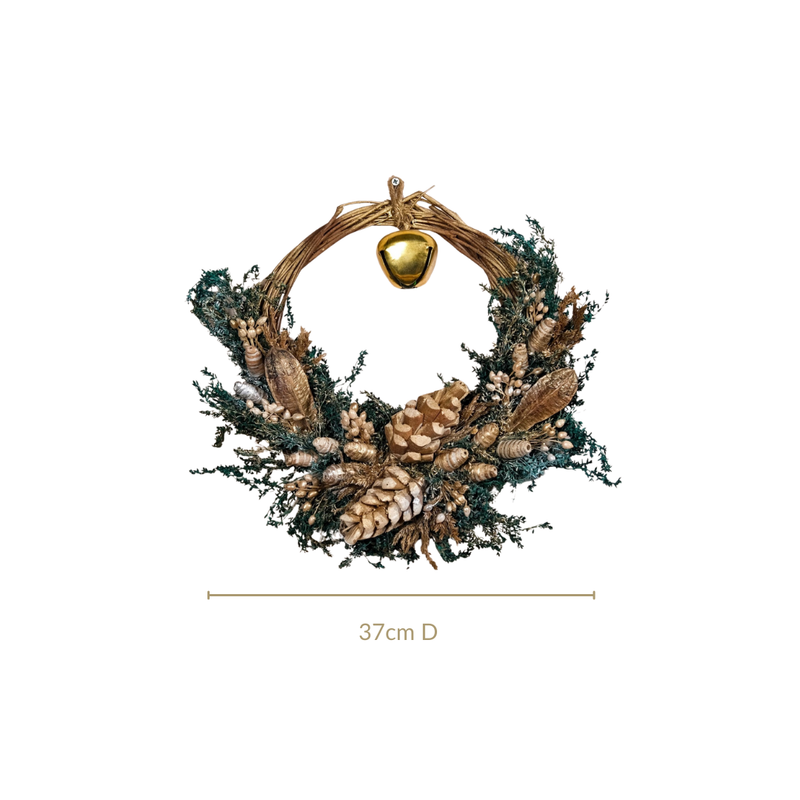 Handmade Sustainable Wreath With Jingle Bell
