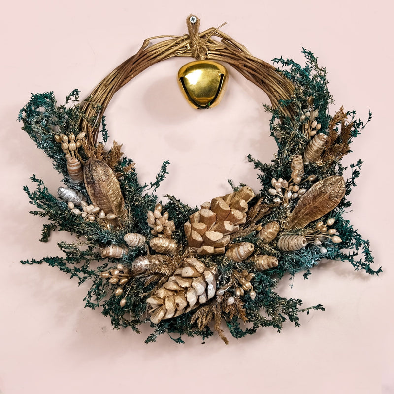 Handmade Sustainable Wreath With Jingle Bell