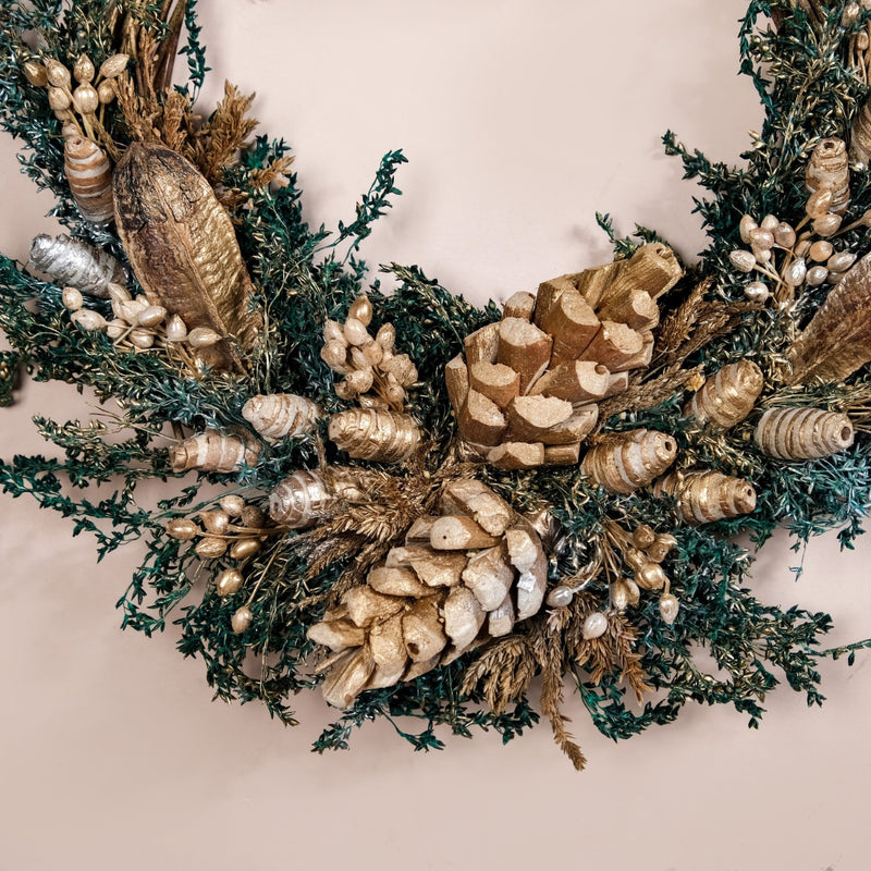Bell Wreath With Natural Dried Flowers