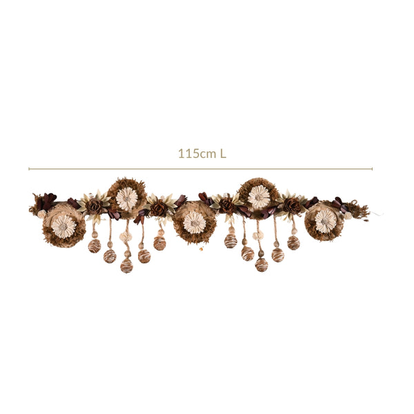 Organic Toran With Sola Flowers And Corn Husk Decoration