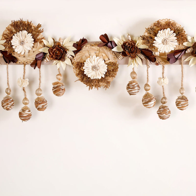 Handmade Toran With Sola Flower Decoration